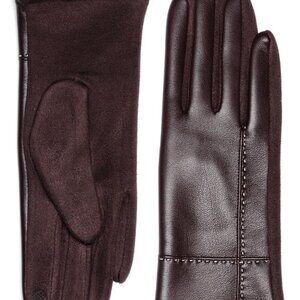 Faux Leather Spandex Touch Screen Glove